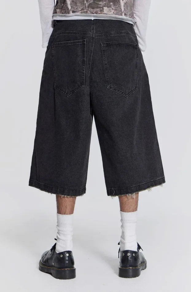 Jorts and Shorts Men Jaded London Washed Black Colossus Jorts