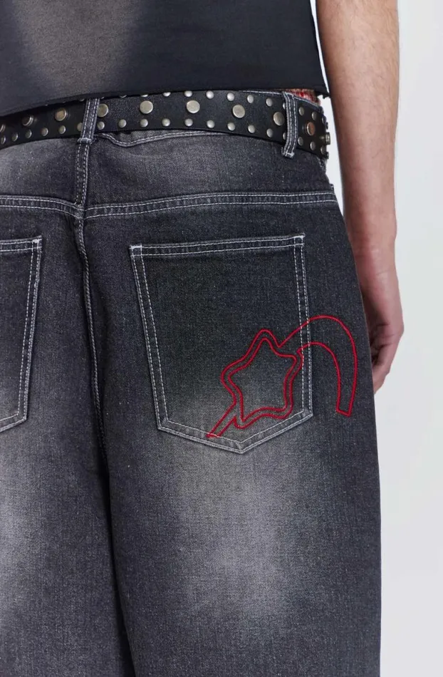 Jorts and Shorts Men Jaded London Washed Black Jumbo Jorts