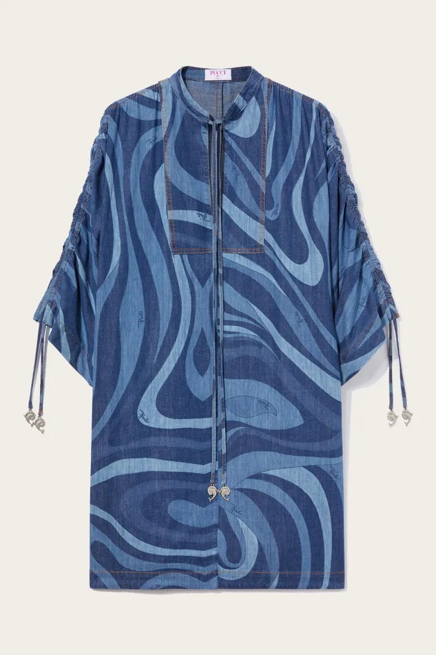 Kaftans Women PUCCI MarmoPrint Denim Kaftan