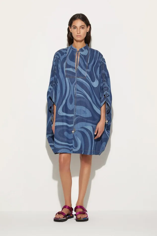 Kaftans Women PUCCI MarmoPrint Denim Kaftan