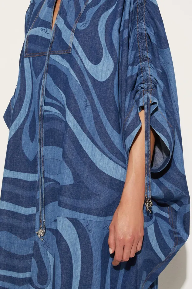Kaftans Women PUCCI MarmoPrint Denim Kaftan