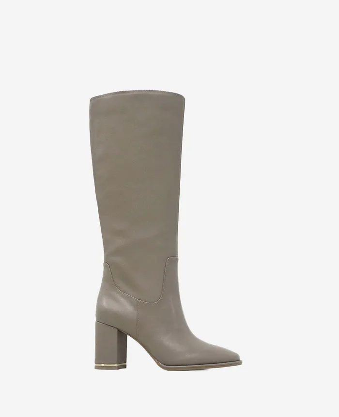 Kenneth Cole Boots and Booties Women Yvonne Leather Knee Boot Grey