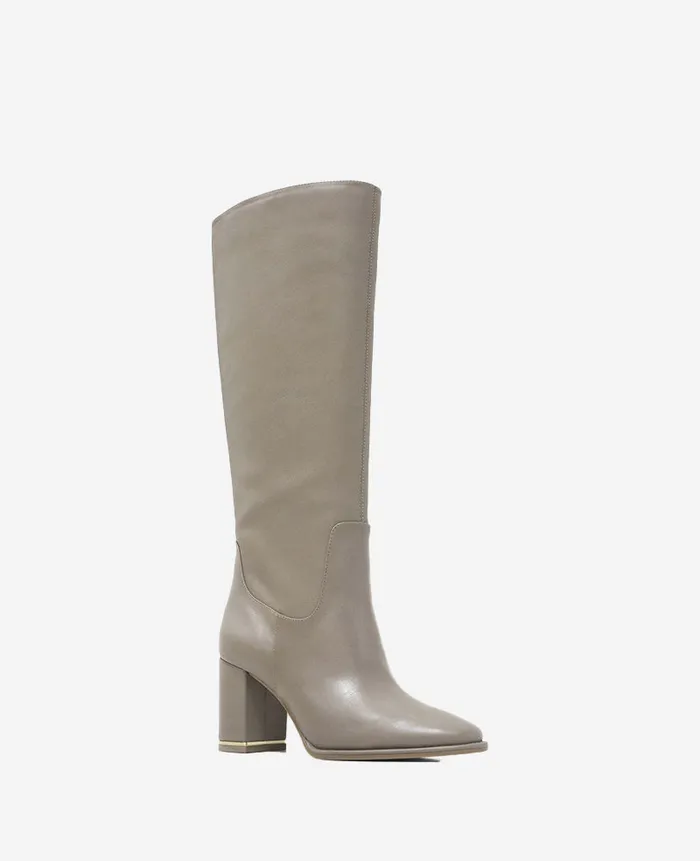 Kenneth Cole Boots and Booties Women Yvonne Leather Knee Boot Grey