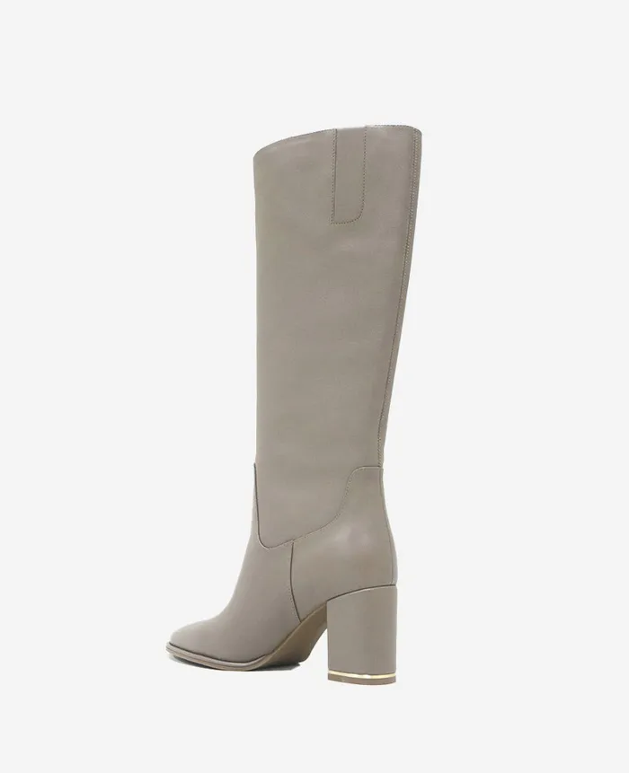 Kenneth Cole Boots and Booties Women Yvonne Leather Knee Boot Grey