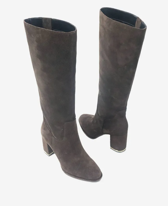 Kenneth Cole Boots and Booties Women Yvonne Suede Knee Boot Brown