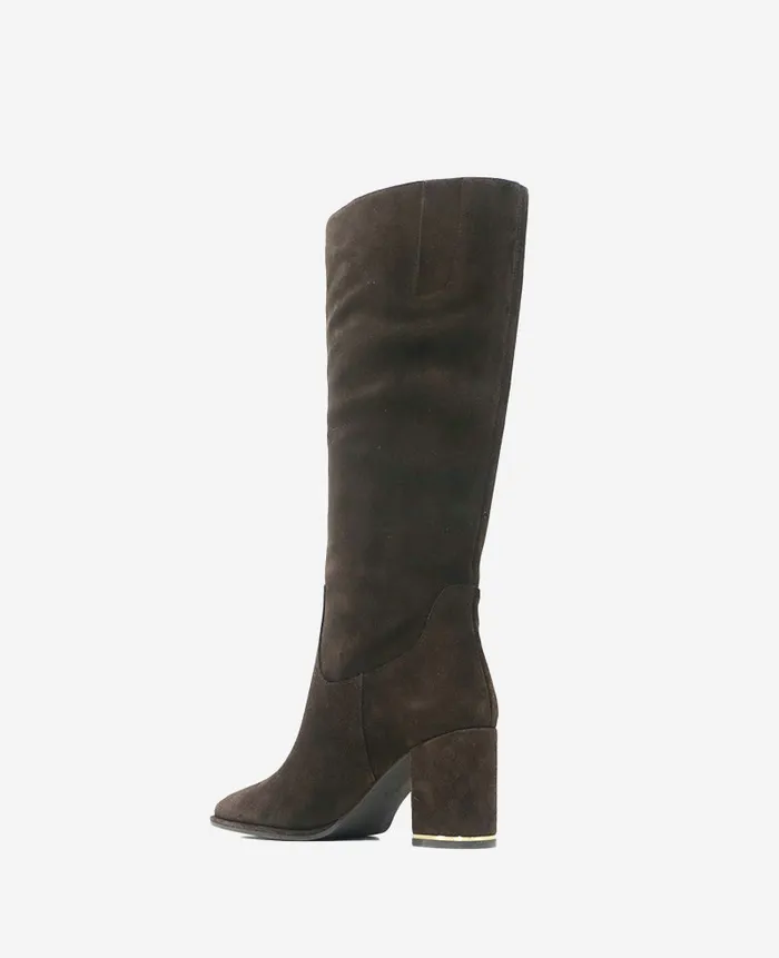 Kenneth Cole Boots and Booties Women Yvonne Suede Knee Boot Brown