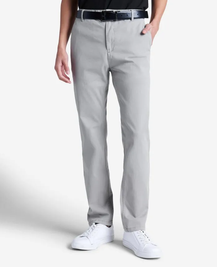 Kenneth Cole Dress Pants Men SlimFit Tech Chino Grey Kenneth Cole Dress Pants Men SlimFit Tech Chino Grey