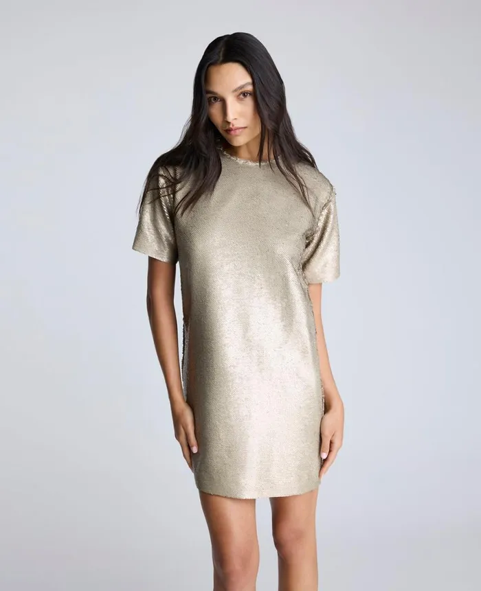 Kenneth Cole Dresses and Skirts Women Sequin TShirt Shift Dress Brown