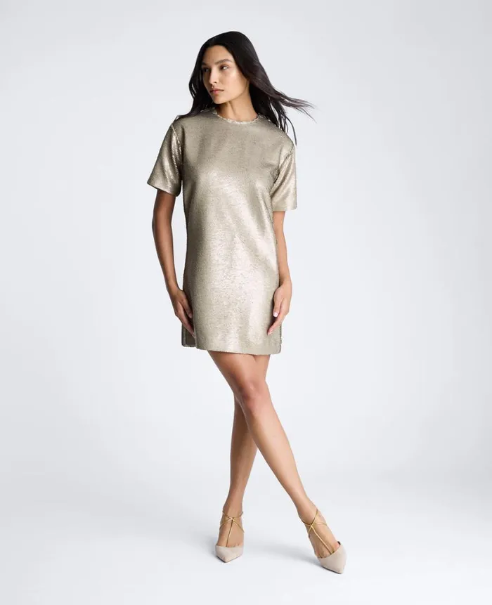 Kenneth Cole Dresses and Skirts Women Sequin TShirt Shift Dress Brown Kenneth Cole Dresses and Skirts Women Sequin TShirt Shift Dress Brown