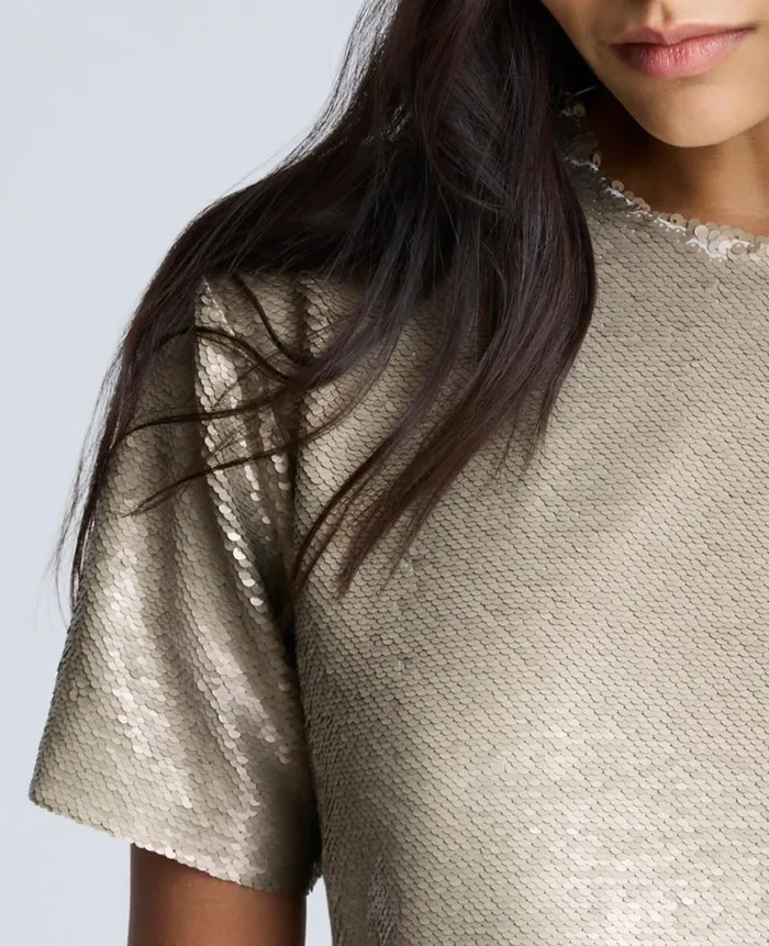 Kenneth Cole Dresses and Skirts Women Sequin TShirt Shift Dress Brown Kenneth Cole Dresses and Skirts Women Sequin TShirt Shift Dress Brown