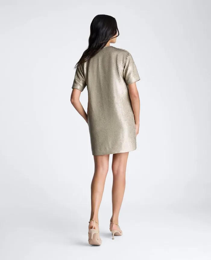 Kenneth Cole Dresses and Skirts Women Sequin TShirt Shift Dress Brown Kenneth Cole Dresses and Skirts Women Sequin TShirt Shift Dress Brown