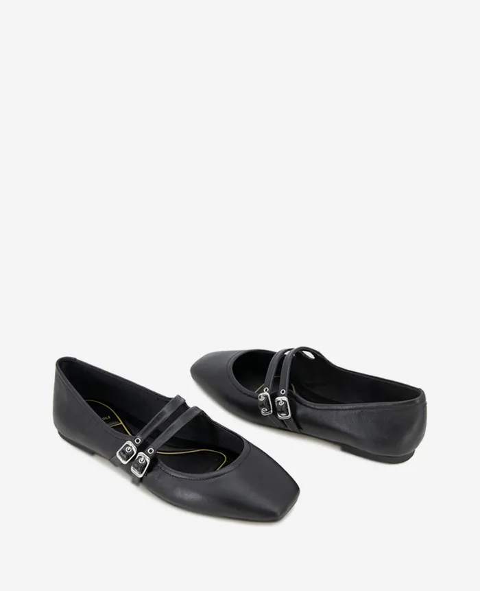 Kenneth Cole Flats and Loafers Women Jasmine Leather Mary Jane Flat Black Kenneth Cole Flats and Loafers Women Jasmine Leather Mary Jane Flat Black