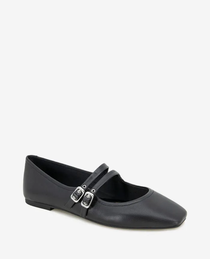 Kenneth Cole Flats and Loafers Women Jasmine Leather Mary Jane Flat Black Kenneth Cole Flats and Loafers Women Jasmine Leather Mary Jane Flat Black