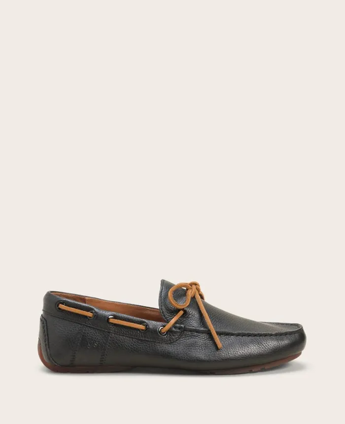 Kenneth Cole Loafers Men GENTLE SOULS 8211 Nyle Leather Driver Boat Shoe Black