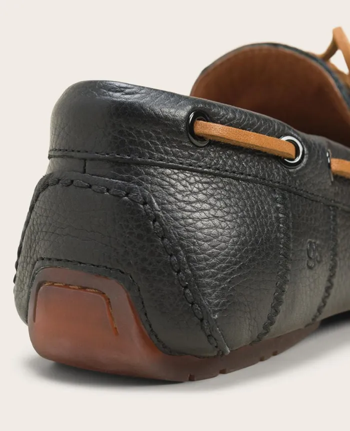Kenneth Cole Loafers Men GENTLE SOULS 8211 Nyle Leather Driver Boat Shoe Black