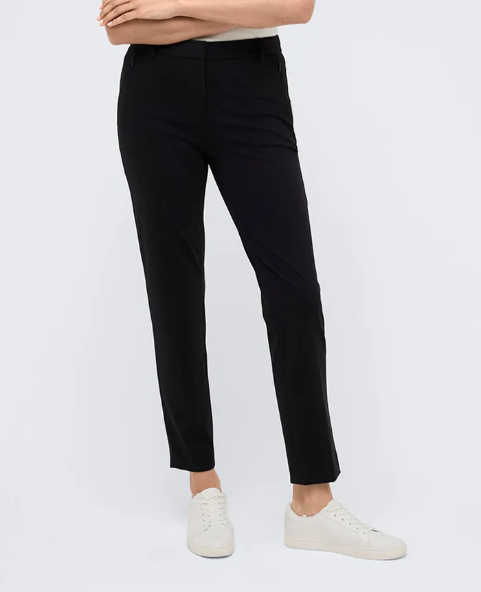 Kenneth Cole Matching Sets Women Athletic Stretch Slim Ankle Pant Black