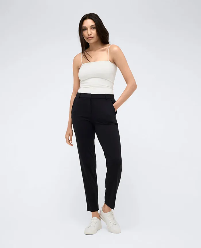 Kenneth Cole Matching Sets Women Athletic Stretch Slim Ankle Pant Black