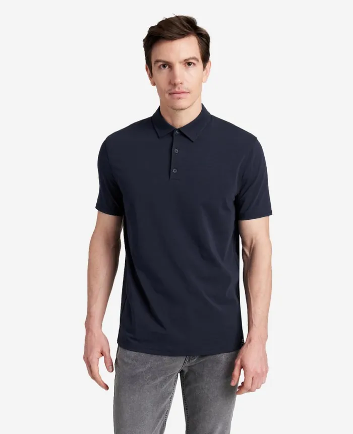 Kenneth Cole Polos and TShirts Men Performance Button Polo Blue Kenneth Cole Polos and TShirts Men Performance Button Polo Blue