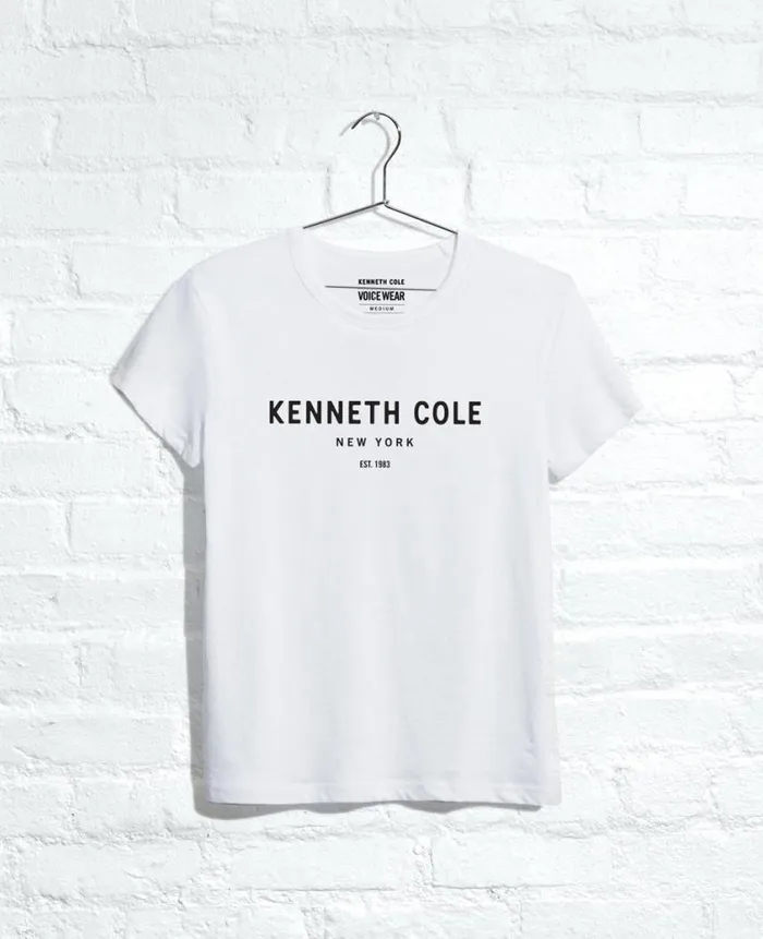 Kenneth Cole Polos and TShirts Men Site Exclusive 1983 Logo TShirt White Kenneth Cole Polos and TShirts Men Site Exclusive 1983 Logo TShirt White