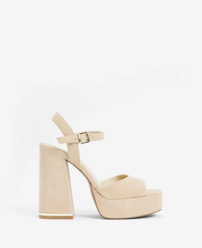 Kenneth Cole Pumps and Heels Women Dolly Ankle Strap Platform Heeled Sandal Tan