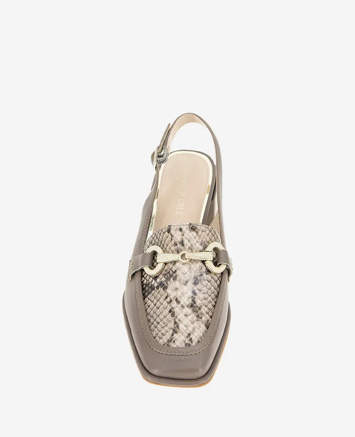 Kenneth Cole Pumps and Heels Women Elina Leather Slingback Loafer Beige Kenneth Cole Pumps and Heels Women Elina Leather Slingback Loafer Beige