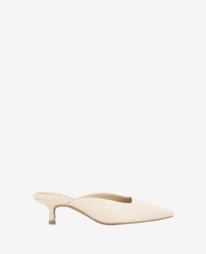 Kenneth Cole Pumps and Heels Women Margo Leather Kitten Heel Mule White