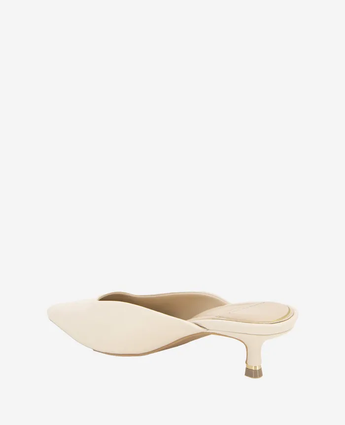 Kenneth Cole Pumps and Heels Women Margo Leather Kitten Heel Mule White Kenneth Cole Pumps and Heels Women Margo Leather Kitten Heel Mule White