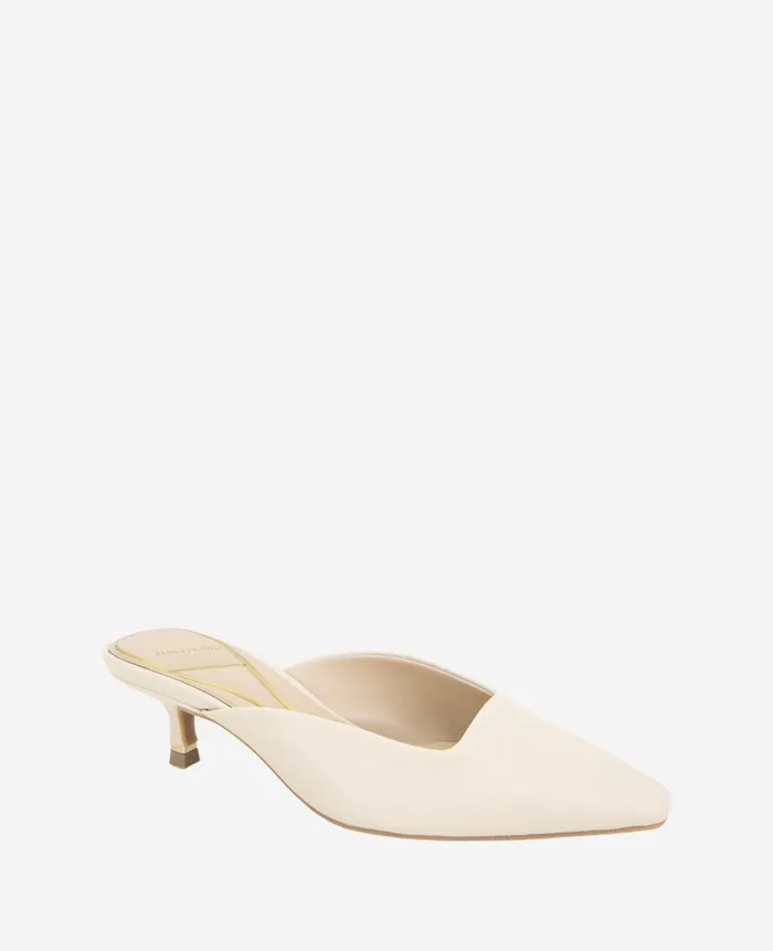 Kenneth Cole Pumps and Heels Women Margo Leather Kitten Heel Mule White Kenneth Cole Pumps and Heels Women Margo Leather Kitten Heel Mule White