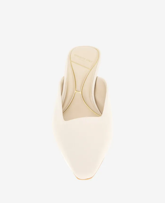 Kenneth Cole Pumps and Heels Women Margo Leather Kitten Heel Mule White Kenneth Cole Pumps and Heels Women Margo Leather Kitten Heel Mule White