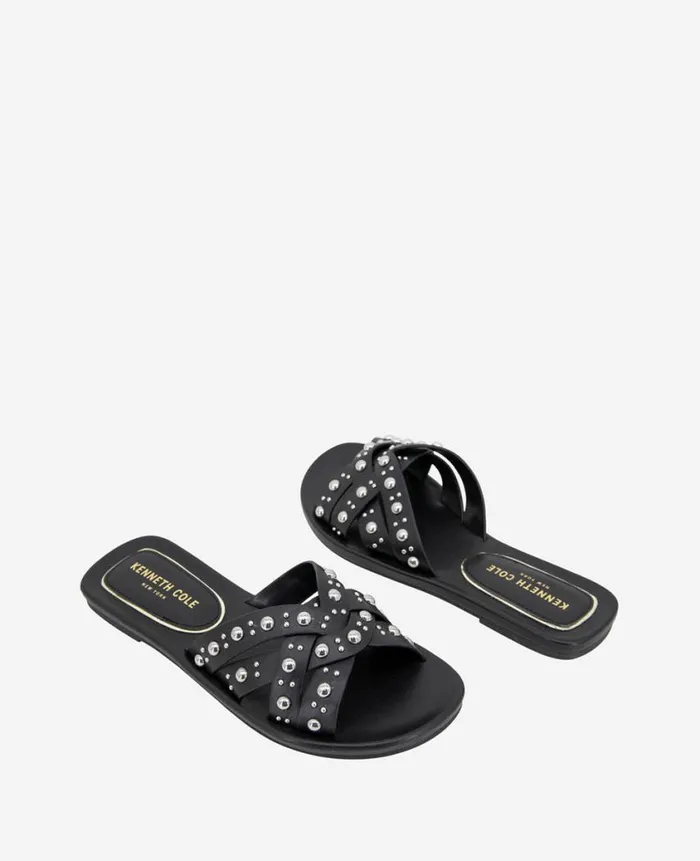 Kenneth Cole Sandals and Wedges Women Jula Flat Slide Sandal Black Kenneth Cole Sandals and Wedges Women Jula Flat Slide Sandal Black