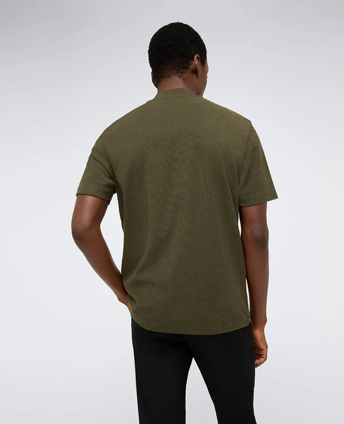 Kenneth Cole Shirts Men Performance BandCollar Henley Green