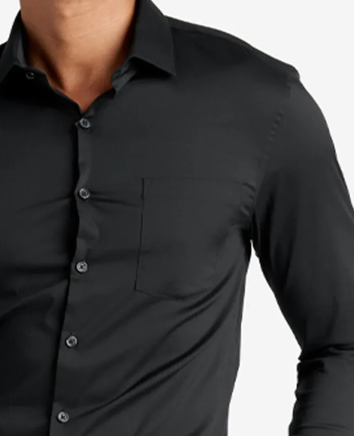 Kenneth Cole Shirts Men Slim Fit Kenneth Cole Sustinable Stretch Collar Solid Dress Shirt Black Kenneth Cole Shirts Men Slim Fit Kenneth Cole Sustinable Stretch Collar Solid Dress Shirt Black