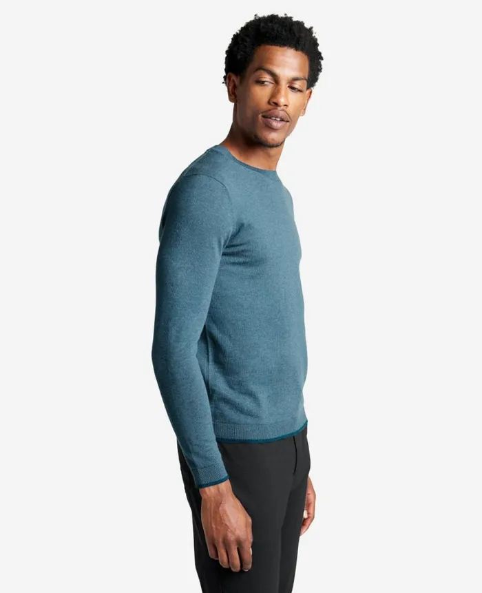 Kenneth Cole Sweaters Men Crewneck Sweater With Tipping Details Blue