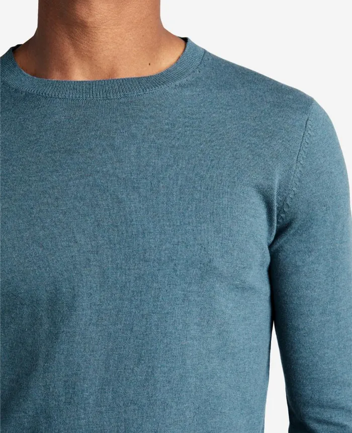 Kenneth Cole Sweaters Men Crewneck Sweater With Tipping Details Blue