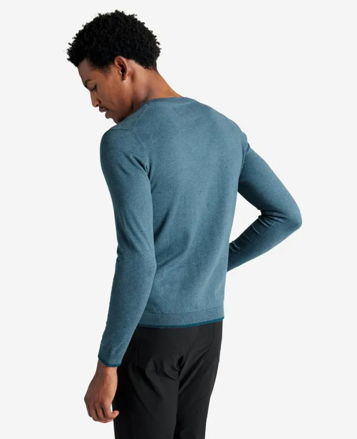 Kenneth Cole Sweaters Men Crewneck Sweater With Tipping Details Blue