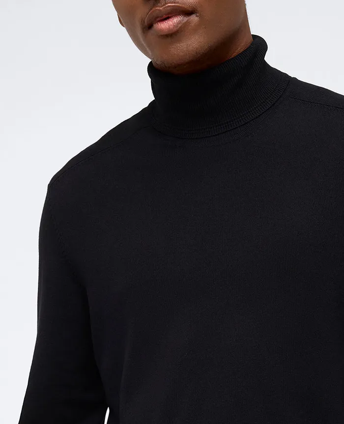 Kenneth Cole Sweaters Men Foldover Turtleneck Sweater Black