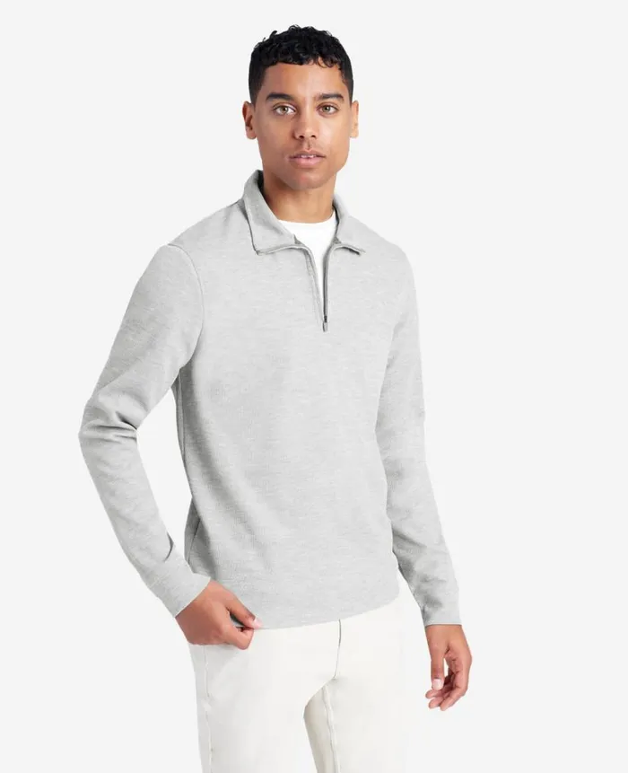 Kenneth Cole Sweaters Men QuarterZip Knit Pullover Grey