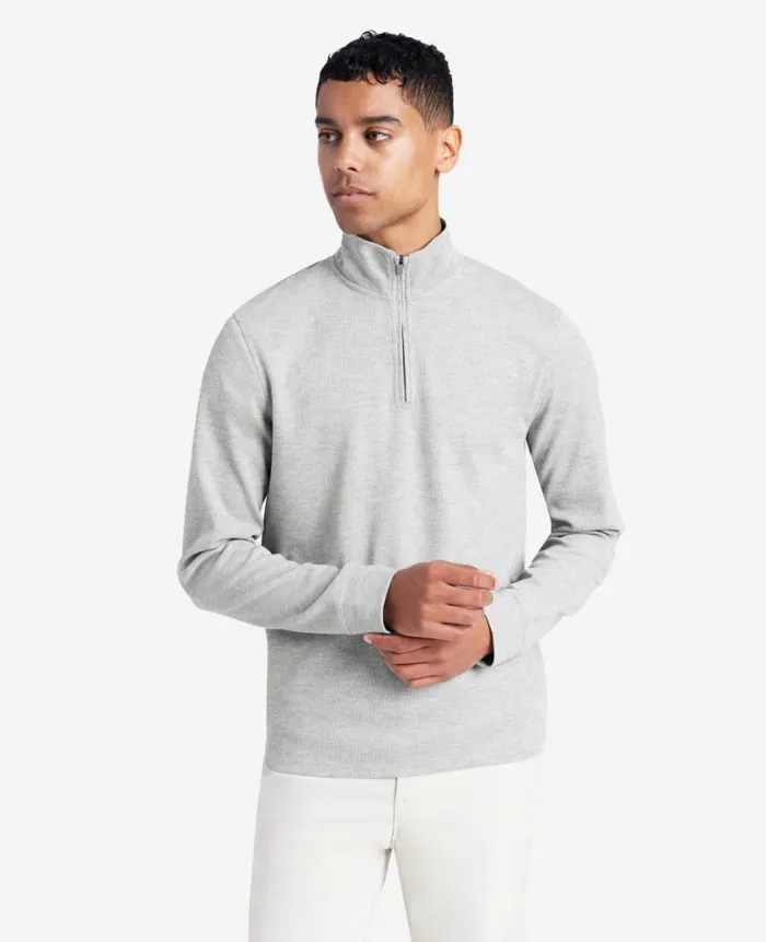 Kenneth Cole Sweaters Men QuarterZip Knit Pullover Grey Kenneth Cole Sweaters Men QuarterZip Knit Pullover Grey