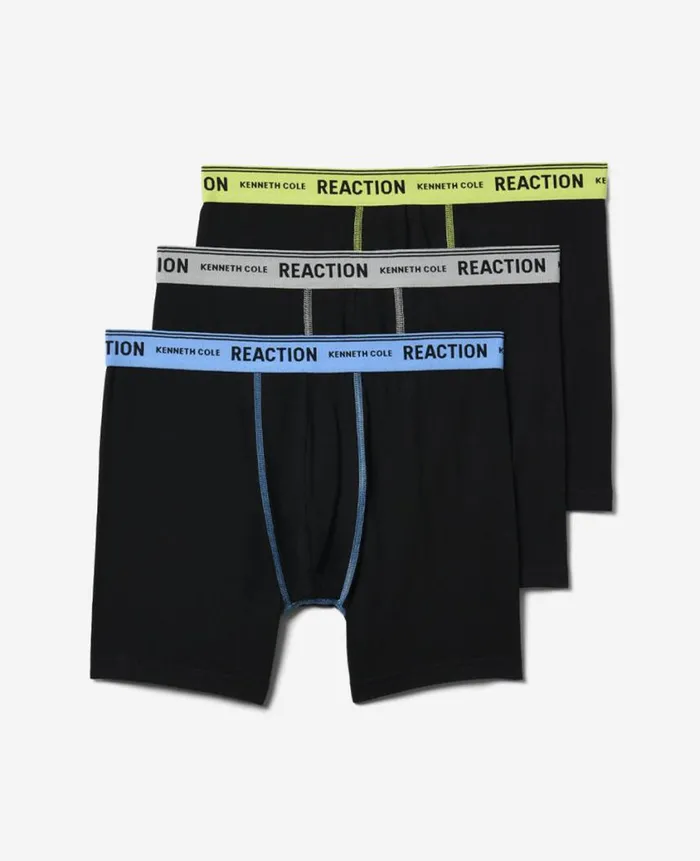 Kenneth Cole Underwear and Loungewear Men Organic Cotton Stretch Boxer Briefs 3Pack Black Kenneth Cole Underwear and Loungewear Men Organic Cotton Stretch Boxer Briefs 3Pack Black