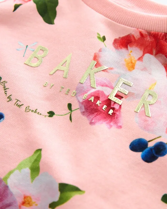 Kids BORRAH 8211 Branded Floral Sweater And Shorts Set Pink Ted Baker Playsuits and Sets Kids BORRAH 8211 Branded Floral Sweater And Shorts Set Pink Ted Baker Playsuits and Sets