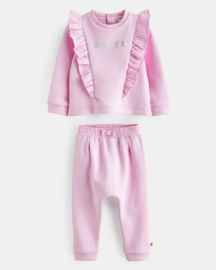 Kids GLYNIS 8211 Branded Frill Sweater And Joggers Set Lilac Ted Baker Playsuits and Sets Kids GLYNIS 8211 Branded Frill Sweater And Joggers Set Lilac Ted Baker Playsuits and Sets