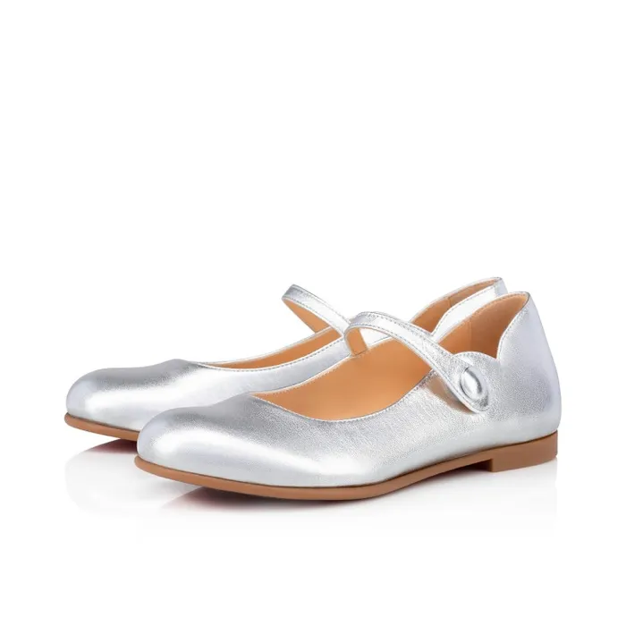 Kids Melodie Chick Ballerinas 8211 Nappa Leather 8211 Silver Christian Louboutin Ballerinas