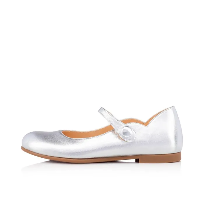 Kids Melodie Chick Ballerinas 8211 Nappa Leather 8211 Silver Christian Louboutin Ballerinas
