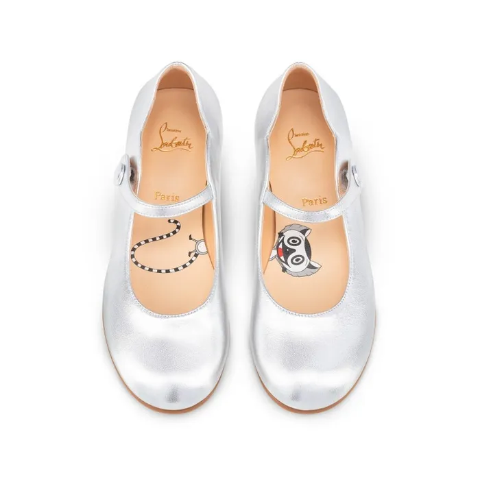 Kids Melodie Chick Ballerinas 8211 Nappa Leather 8211 Silver Christian Louboutin Ballerinas