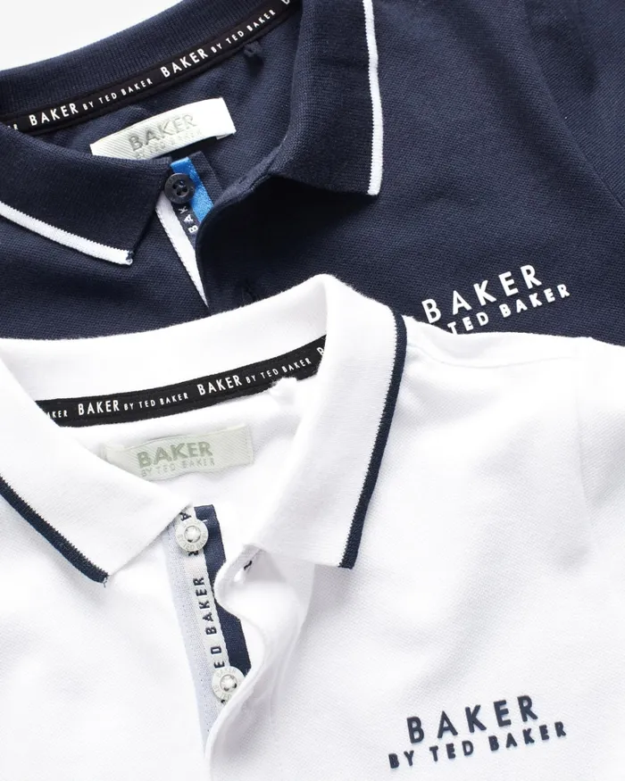 Kids NIIKOLA 8211 Two Pack Of Assorted Branded Polo Shirts Navy Ted Baker Tops Kids NIIKOLA 8211 Two Pack Of Assorted Branded Polo Shirts Navy Ted Baker Tops