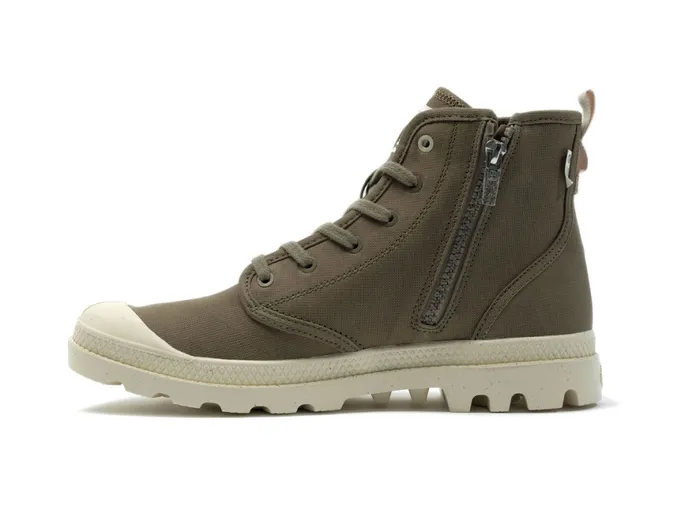 Kids PAMPA HI ZIP ORGANIC Dusky Green PALLADIUM Boots Kids PAMPA HI ZIP ORGANIC Dusky Green PALLADIUM Boots
