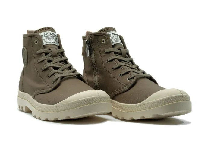 Kids PAMPA HI ZIP ORGANIC Dusky Green PALLADIUM Boots Kids PAMPA HI ZIP ORGANIC Dusky Green PALLADIUM Boots