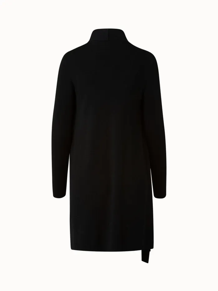 Knit Coat Wool Black Women Akris Knitwear