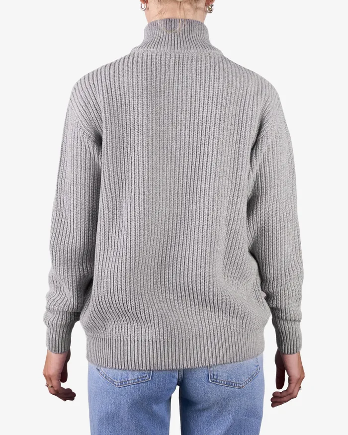 Knit Sweaters Merino Quarter Zip 8211 Dusty Olive Colorfulstandard Women