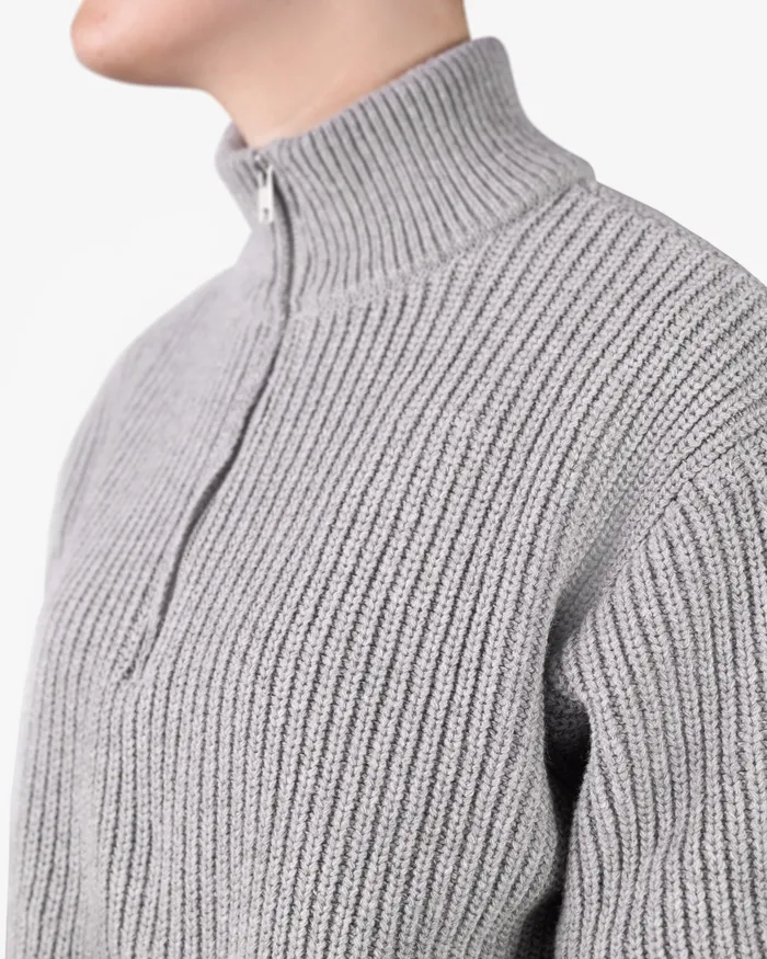 Knit Sweaters Merino Quarter Zip 8211 Dusty Olive Colorfulstandard Women
